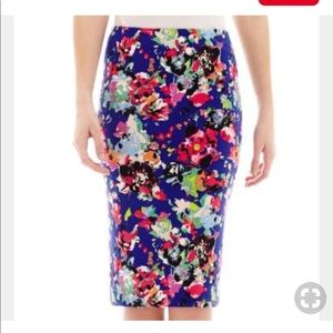 nicole by Nicole Miller Floral Print Pencil Skirt